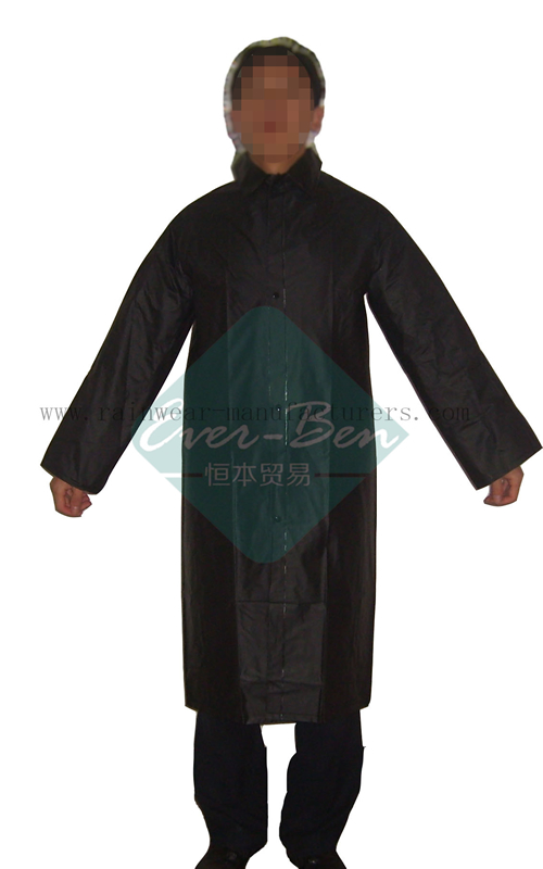 Black Reversible plastic rain mac-black pvc raincoat-mens pvc raincoat